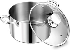 P&P CHEF 5 Quart Tri-Ply Stainless Steel Stock Pot, 5 Qt Stockpot Pasta Cooking