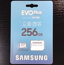 Samsung EVO Plus 256GB microSDXC UHS-I U3 Micro SD Card A2 V30 w/ SD Adapter