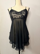 Victoria s Secret Vintage Small Black Lace Babydoll Slip Y2K