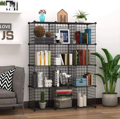  Wire Cube Storage,12-Cube Storage Organizer Metal,C Grids Storage Bins Shelving
