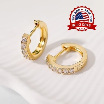Aretes 14K Brincos Femininos Pendientes Joyeria Fina de Moda De Oro Para Mujer