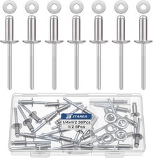 35pcs 1/4" x 1/2" Stainless Steel Pop Rivets with Stainless Steel Washers 6.4...