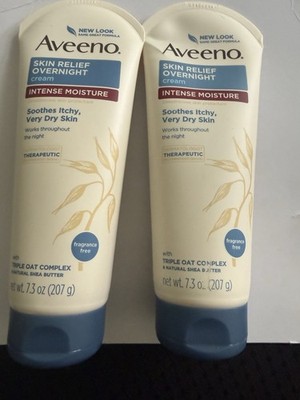 2X Aveeno Skin Relief Overnight Intense Moisture Cream W/ Triple Oat Complex 7.3