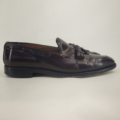 Allen Edmonds Mens Grayson Burgundy Leather Tassel Loafers  display picture 1
