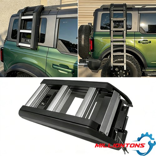 Side Roof Rack Side Access Ladder Fits for 2021-2026 Ford Bronco 4Door Hard Top