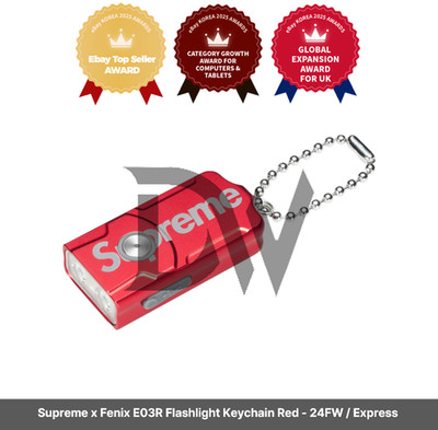 Supreme x Fenix E03R Taschenlampe Schlüsselanhänger rot - 24FW / Express