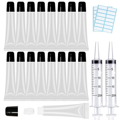 50PCS Lip Gloss Tubes 20ml Black Cap Lip Gloss Containers Empty Lip Balm Tubes C