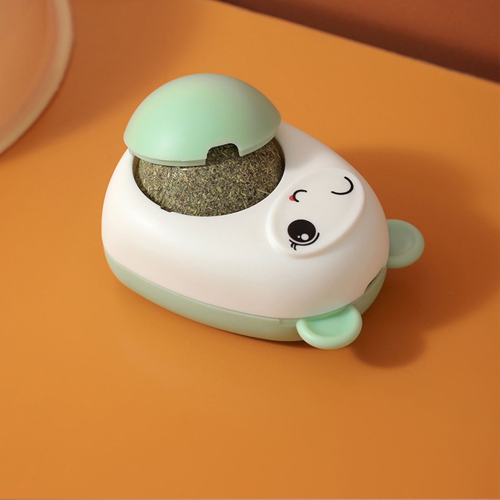 Catnip Ball Toy Rotatable Teeth Cleaning Grinding Boredom Relief Cartoon Cat