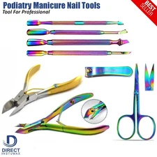 CUTICLE NIPPER PUSHER INGROWN TOENAIL LIFTER PEDICURE NAIL CARE TOOLS (8 PC)