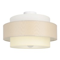 Deckenlampe Esszimmer Stoff Weiß Hellbeige E27 Ø 40 Cm Deckenleuchte Wohnzimmer