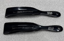 San Antonio Shoemakers Shoe Horn Black Plastic With Silver Lettering Lot Of Two