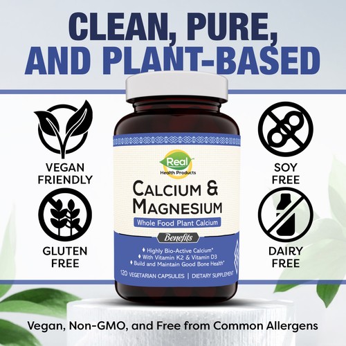 Real Health Plant Calcium and Magnesium Supplement for Bone Strength and Health - Picture 20 of 28