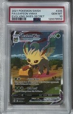 Pokémon Evolving Skies Leafeon VMAX Alternative Art Card 205/203 PSA 10 Gem Mint