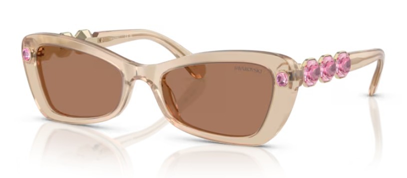 Солнцезащитные очки Swarovski SK6033 106673 Женские молочно-бежевыекоричневые линзы 54 мм 30590₽