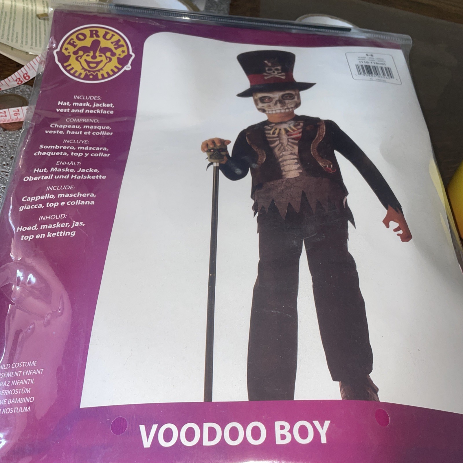Forum Voodoo Niño Esqueleto Halloween Vestido Elegante Disfraz Edad 7-8 años