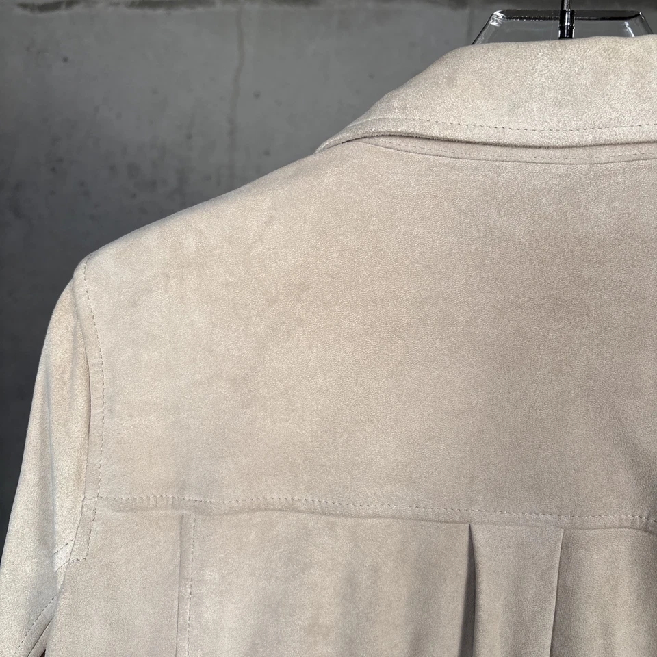 Chaqueta de piel de cordero para mujer VINCE talla Gamuza beige pequeña Foto 4 de 4