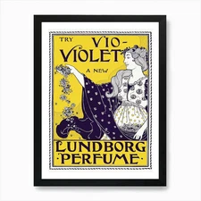 Perfume Advertisement, Art Nouveau  Framed Wall Art Poster Canvas Print Picture