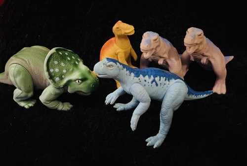 Vintage 1987 Playskool Definitely Dinosaurs Lot 5 Psittacosaurus Protoceratops - Picture 2 of 7