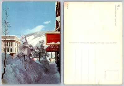 Vintage Aspen Colorado Downtown After Spring Snow R.C. Bishop Postcard