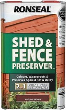 Ronseal RSLSFAB5L 5 Litre Shed and Fence Preserver - Autumn Brown