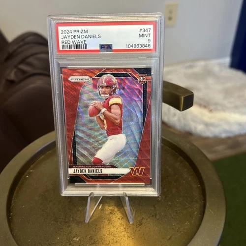 2024 PANINI PRIZM RED WAVE #347 JAYDEN DANIELS /149 PSA 9 WASHINGTON COMMANDERS