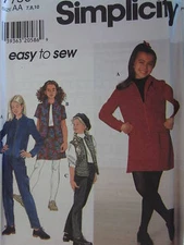 7750 Vintage Simplicity SEWING Pattern Girls Jacket Vest Skirt UNCUT OOP NEW FF