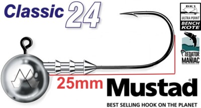 JIGKÖPFE 1/0 MUSTAD ULTRA POINT HAKEN. 3 Stk. köderangeln, barsch,zander,hecht
