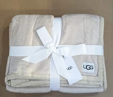 100% Authentic Ugg Home Collection Duffield Throw II Blankets Soft Oatmeal Heath