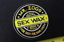 Mr Zog's Sex Wax Surfboard Neon 80's Yellow Black V45A Vintage Surfing STICKER