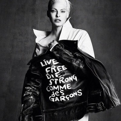 comme des garcons leather jacket