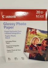 Canon Glossy Photo Paper (8.5" X 11") 20 Sheets