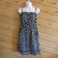 Lilka Anthropologie Black Floral Snap Button Front Sun Dress Sundress Pockets M