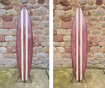 SU-180-N6D--/ Dekosurfboard 180 cm aus Holz Surfbrett beidseitig lackiert surfen