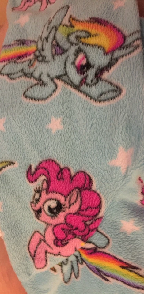 EUC My Little Pony PINKIE PIE ~ RAINBOW DASH Girls Robe Sz Med Blue/Pink - Image 4 of 4
