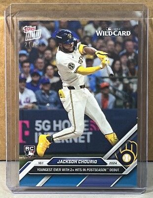 2024 TOPPS NOW 786 JACKSON CHOURIO BREWERS ROOKIE postseason Blue Parallel 21/49