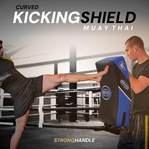 Kick shield kick strike pad punch bag focus boxing mma thai pad curved by Farabi - Picture 8 of 8