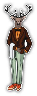 Moose Gentleman Car Bumper Sticker Decal