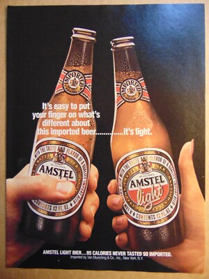 1985 AMSTEL LIGHT BIER vintage art print ad