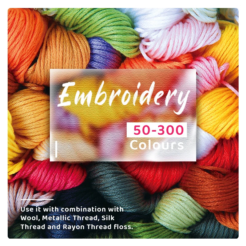 50-300 Coloured Egyptian Cotton Embroidery Cross Stitch Thread Floss Hand Skeins - image 3 of 4