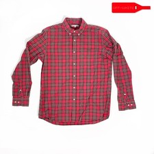 UNIQLO LONG SLEEVE BUTTON UP PLAID SHIRT RED FLANNEL DRESS LARGE