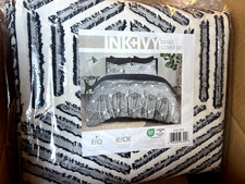 INK IVY Ellipse Cotton Jacquard Duvet Cover Set FULL/QUEEN SIZE