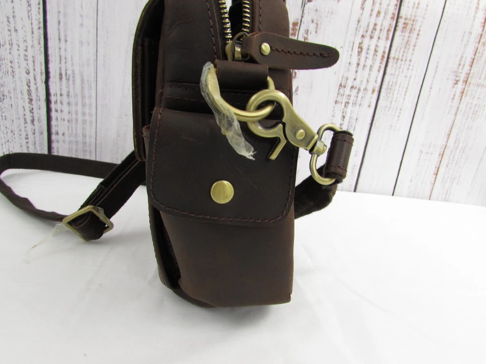 Bolso Bandolera Mensajero de Hombro de Cuero Grueso Genuino Tiding para Hombres CARTERA Foto 4 de 4