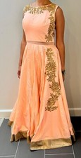 Light pink Indian Anarkali Dress/ Gown, gold work, Zari Embroidery - 1 piece