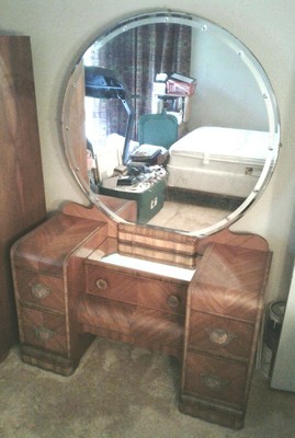 Mid Century Modern Art Deco Waterfall Full Size Bedroom Set Vintage Furniture Ebay