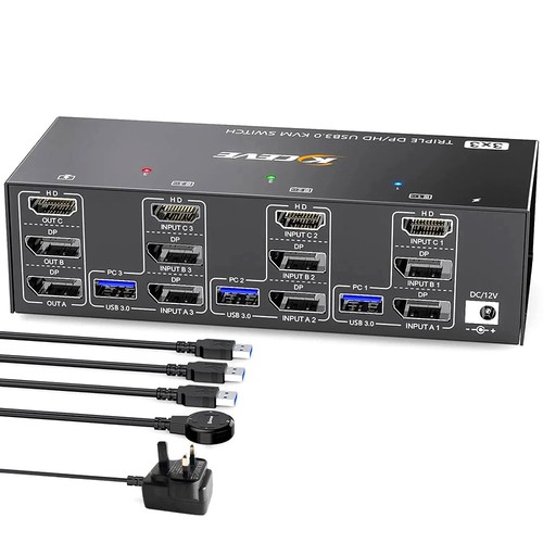 8K@60Hz HDMI Displayport KVM Switch USB 3.0 3 Monitors 3 Computers 4K@144Hz - Bild 27 von 27
