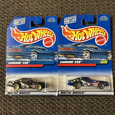 Hot Wheels 1998 & 1999 Camaro Z28 Black And Blue Stars And Stripes