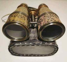 Nautical Brass Binoculars Antique Monocular Vintage Gift Telescope Leather