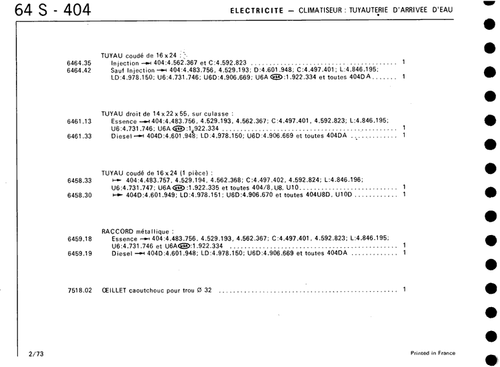 Tuyau caoutchouc arrivée eau sur climatiseur depuis culasse Peugeot 404 essence - Picture 3 of 3