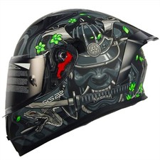 Motorradhelm Sting SKS 22 Samurai Grün Sonnenblende + Schwarzes Visier