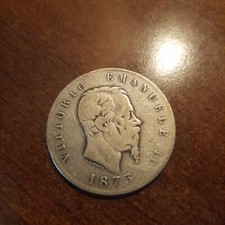 VITTORIO EMANUELE II - 5 Lire 1874 Milano Argento - C_172.
